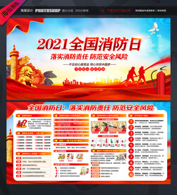 2021全国消防日展板