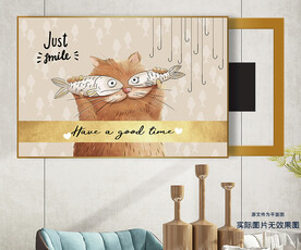 卡通可爱猫咪电表箱装饰画