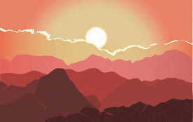 风景插画 云海装饰画