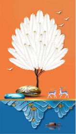 装饰画 抽象画 羽毛