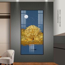 摇钱树客厅玄关卧室装饰画晶瓷画