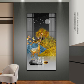 鎏金客厅卧室玄关装饰画晶瓷画