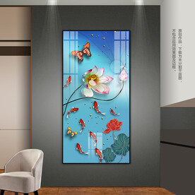 家和万画兴客厅玄关装饰画晶瓷画