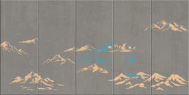 矢量山水硬包背景墙