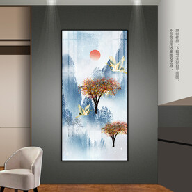 意境山水客厅玄关装饰画晶瓷画