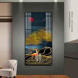 轻奢风客厅玄关装饰画山水挂画