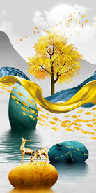 装饰画 晶瓷画 石头