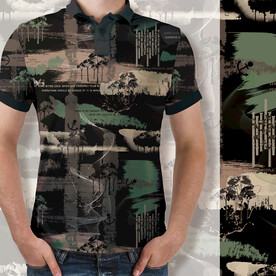 大牌男装印花高清分层