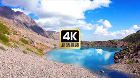 航拍山顶湖泊美景