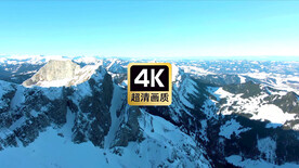 航拍雪山山顶美景