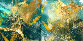 抽象金色水墨肌理装饰画