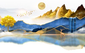 金山麋鹿意境山水