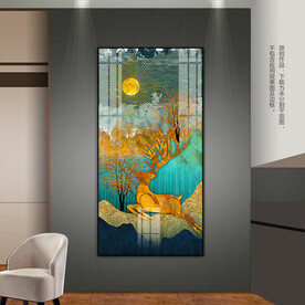 抽象现代客厅玄关装饰画晶瓷画