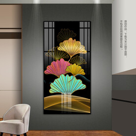鎏金抽象叶子客厅卧室玄关装饰画