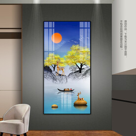 玄关装饰画现代客厅卧室挂画山水