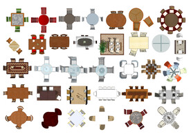 桌子高清彩平素材PSD