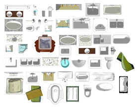 洁具高清彩平素材PSD