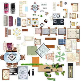 高端平面图块高清彩平素材PSD