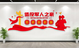 老兵之家退役军人之家文化墙