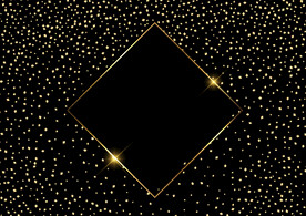 金色五彩纸屑矩形背景