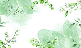 优雅绿植水彩画