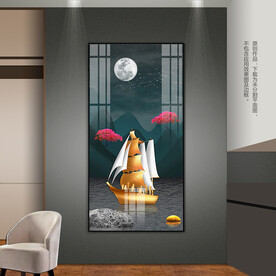一帆风顺卧室客厅玄关装饰画挂画