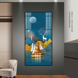 现代简约装饰画一帆风顺玄关挂画