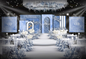 蓝白色婚礼仪式区