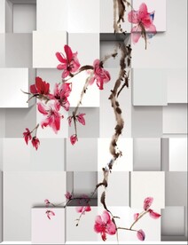 立体方块 梅花玄关 中式 