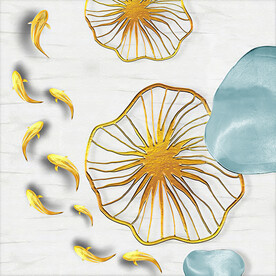 装饰画 晶瓷画 荷叶