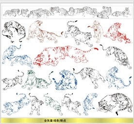 老虎矢量素材