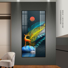 抽象客厅玄关挂画晶瓷画装饰画