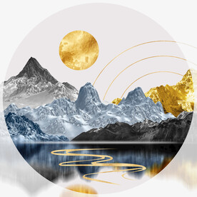 装饰画 抽象画 山川