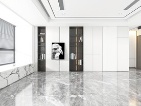 轻奢极简黑白灰客厅背景墙