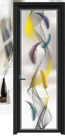 高清分层透明底平开门玻璃打印图