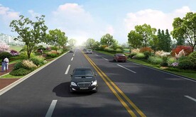 道路绿化景观效果图