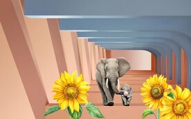 简约现代大象背景墙