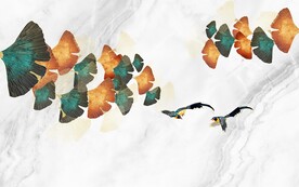 新中式银杏背景墙