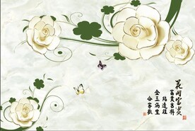 玉雕牡丹花藤大理石