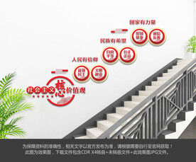 社会主义核心价值观楼梯文化墙