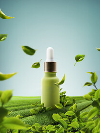 化妆品草本精华乳液宣传海报