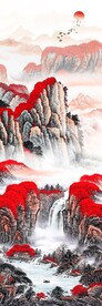 别墅山水玄关画