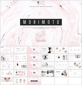 粉色大理石ppt模板