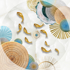 装饰画 抽象画 鱼