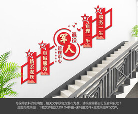 退役军人楼梯文化墙