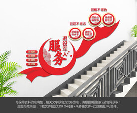 退役军人楼梯文化墙