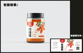  蜂蜜标贴包装效果图+平面图 