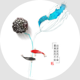 装饰画 晶瓷画 莲花