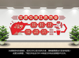 红色物业文化墙