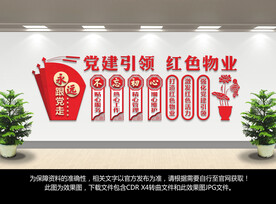 红色物业文化墙